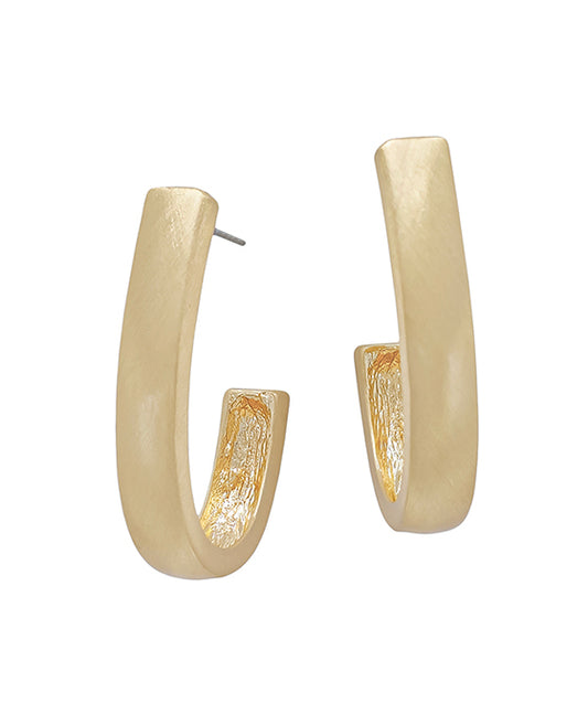 Bent Shape Metal Hoop Earring