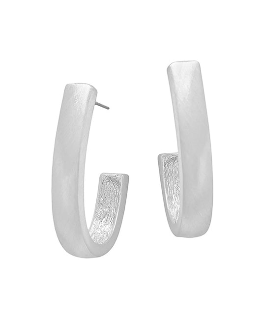 Bent Shape Metal Hoop Earring
