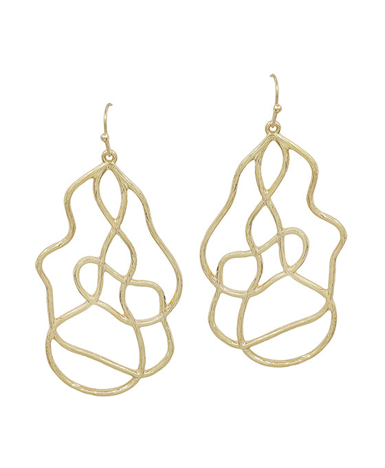 Geo Shape Textured Metal Earring