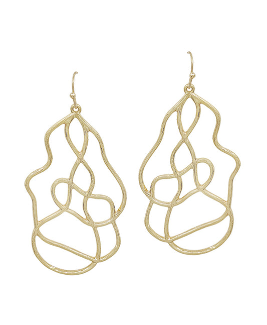Geo Shape Textured Metal Earring