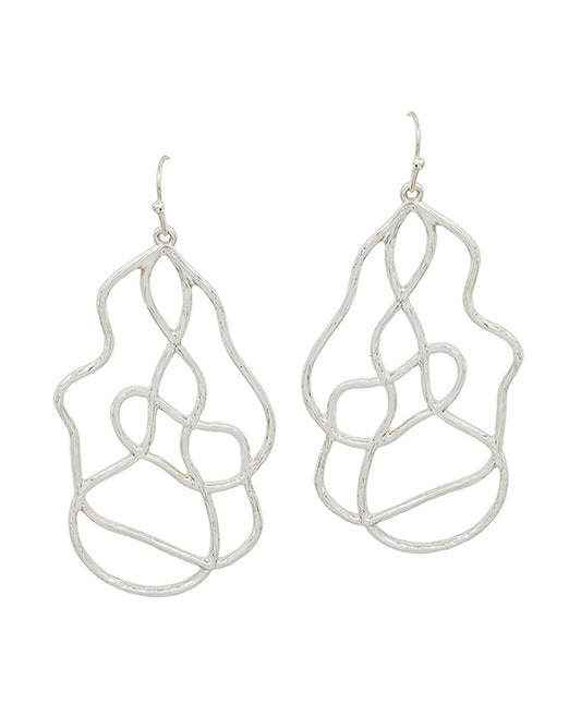 Geo Shape Textured Metal Earring