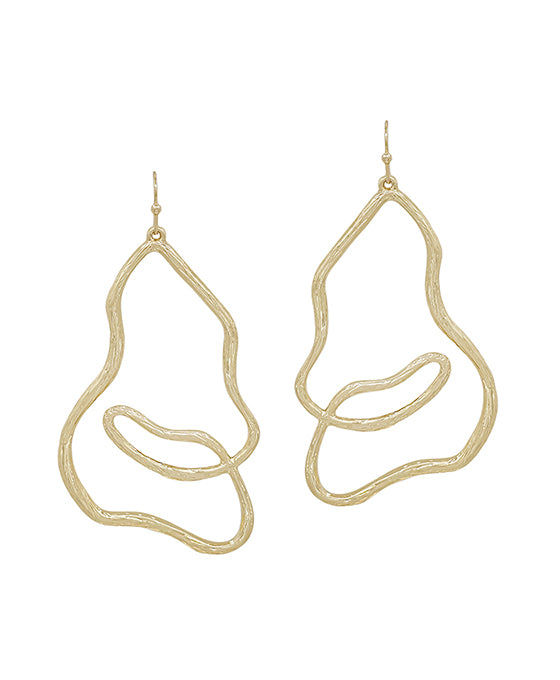 Geo Shape Textured Metal Earring