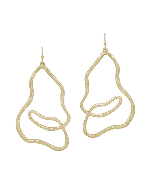 Geo Shape Textured Metal Earring