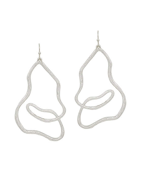 Geo Shape Textured Metal Earring