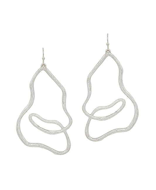 Geo Shape Textured Metal Earring