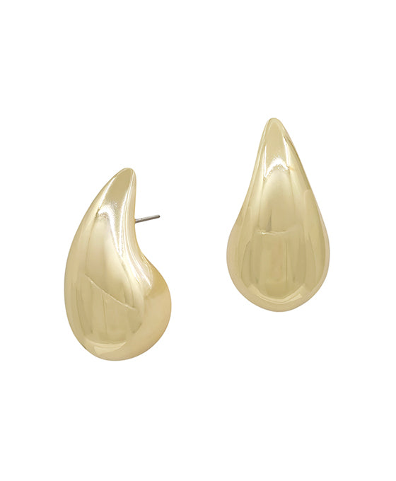 Teardrop Shape Volumed Hoop Earring