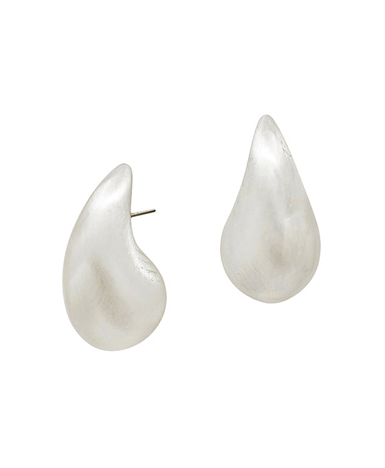 Teardrop Shape Volumed Hoop Earring