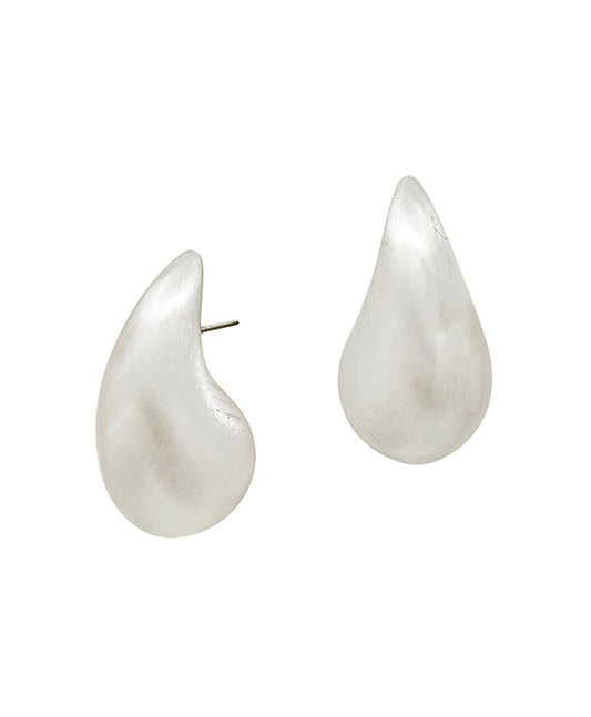 Teardrop Shape Volumed Hoop Earring