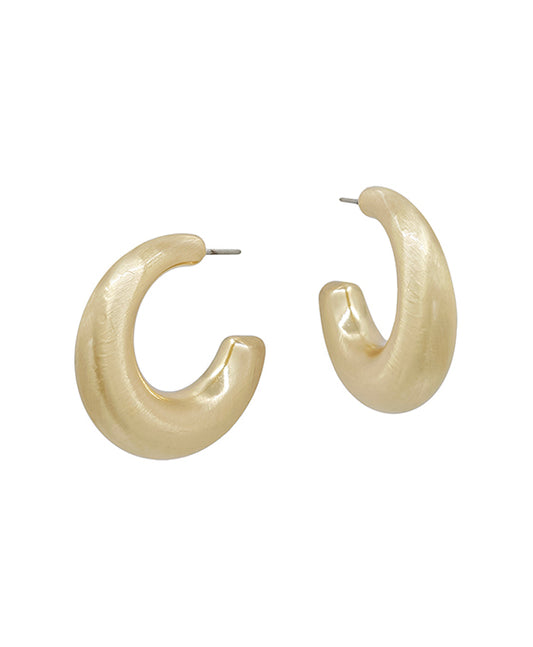1.2 Inches Thin to Thick Round Satin Metal Hoop Earring