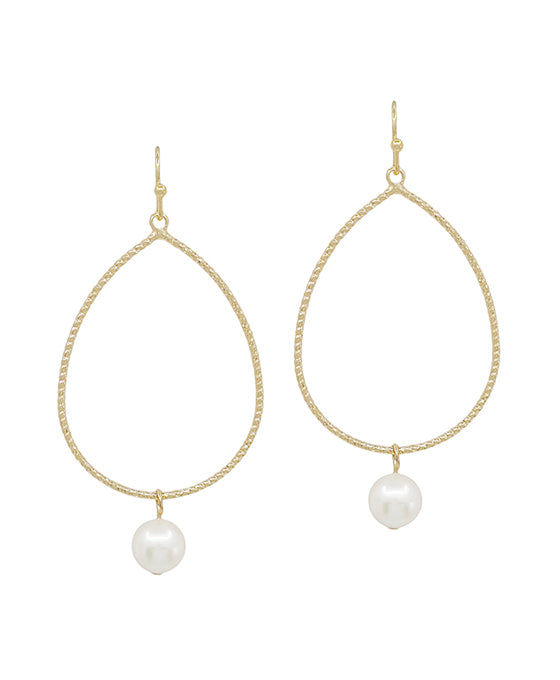 Texture Metal Teardrop w/ FWP Earring