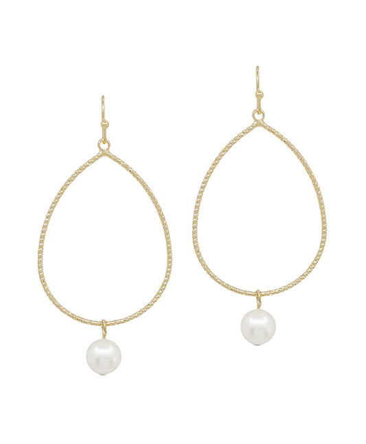 Texture Metal Teardrop w/ FWP Earring
