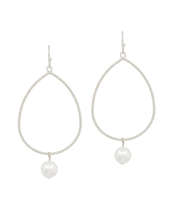 Texture Metal Teardrop w/ FWP Earring