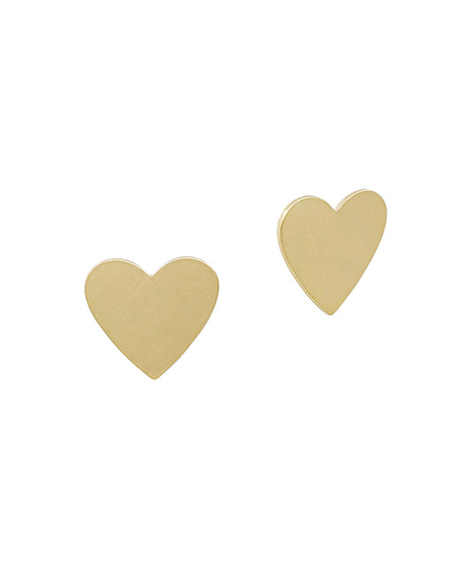 Satin Texture Heart Metal Post Earring