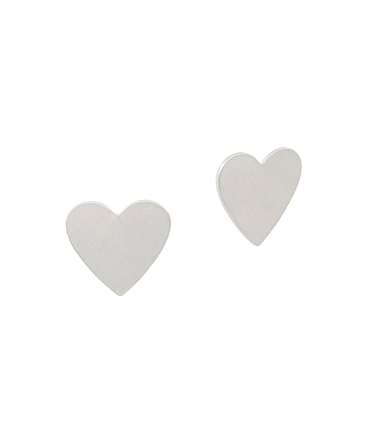 Satin Texture Heart Metal Post Earring
