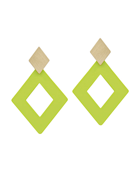 Double Diamond Metal & Color Post Earring