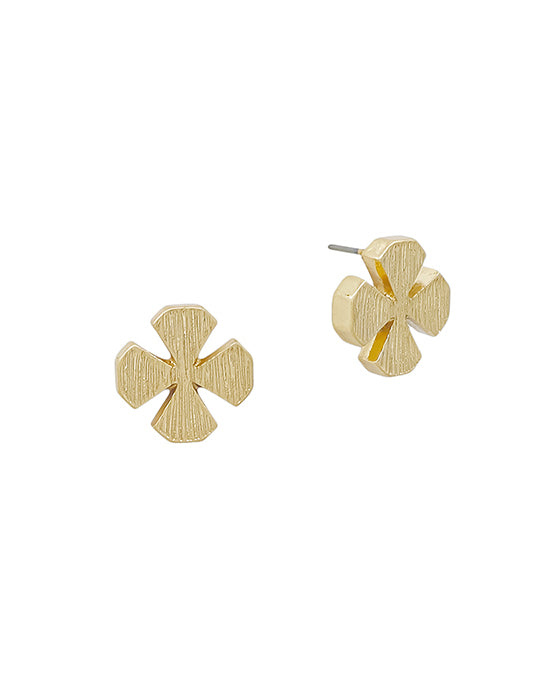 15mm Clover Textured Metal Post Earring