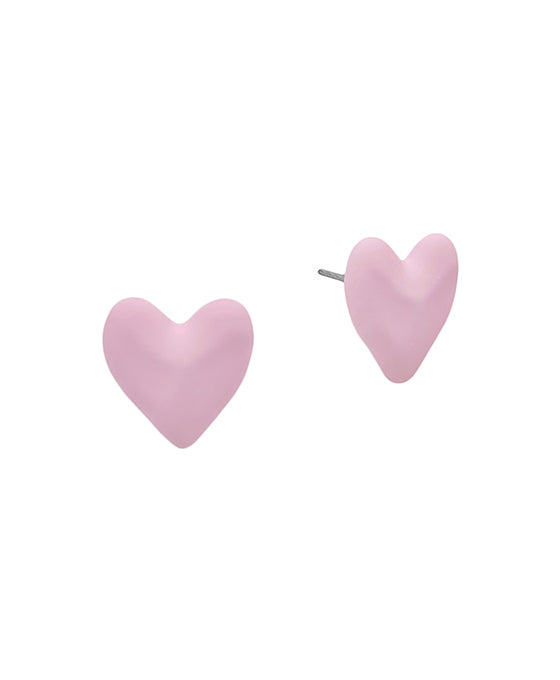 Colored Heart Post Earring