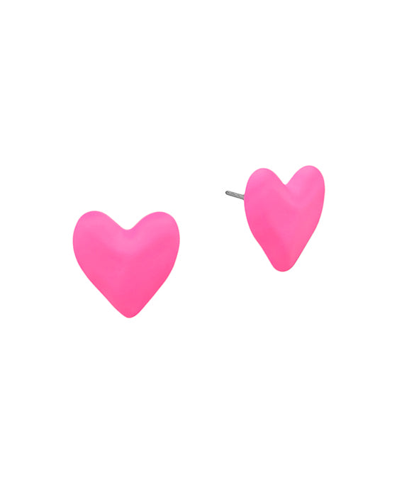 Colored Heart Post Earring