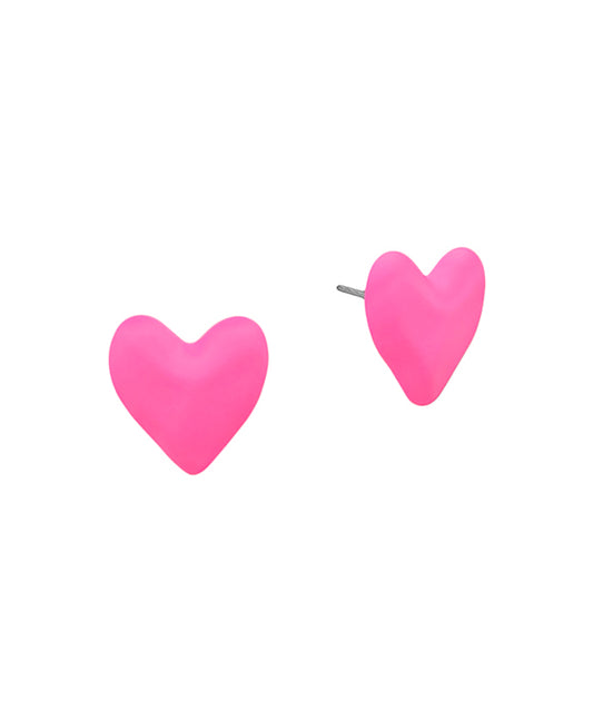 Colored Heart Post Earring