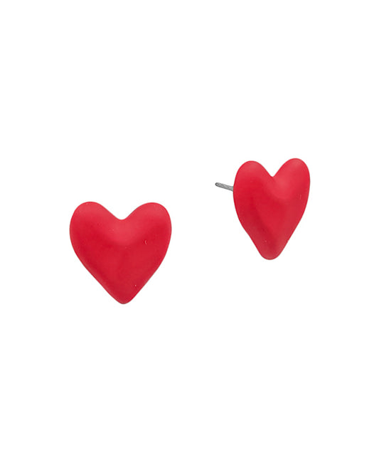 Colored Heart Post Earring