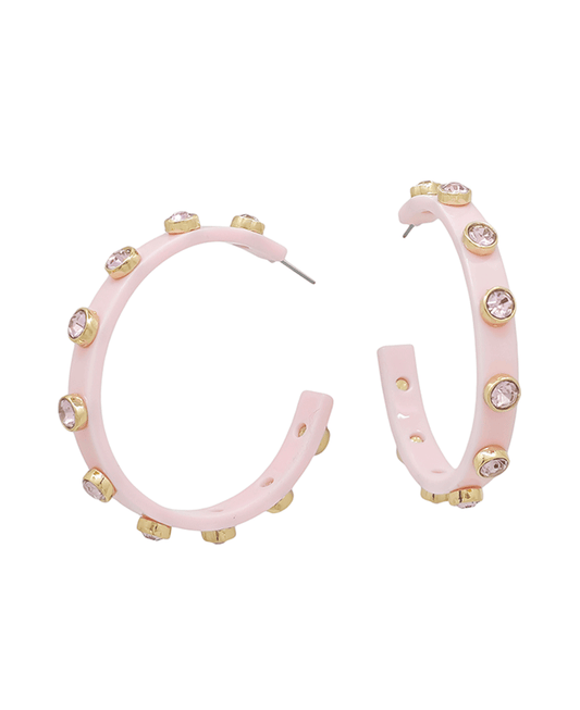 Crystal Accent Acetate Hoop Earring