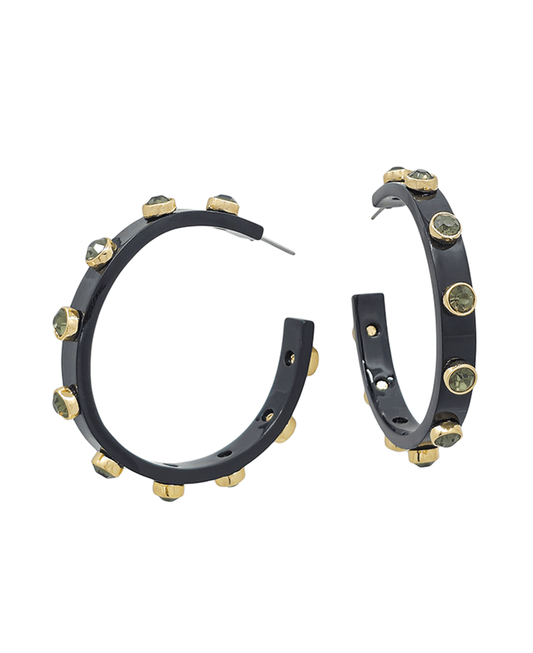 Crystal Accent Acetate Hoop Earring