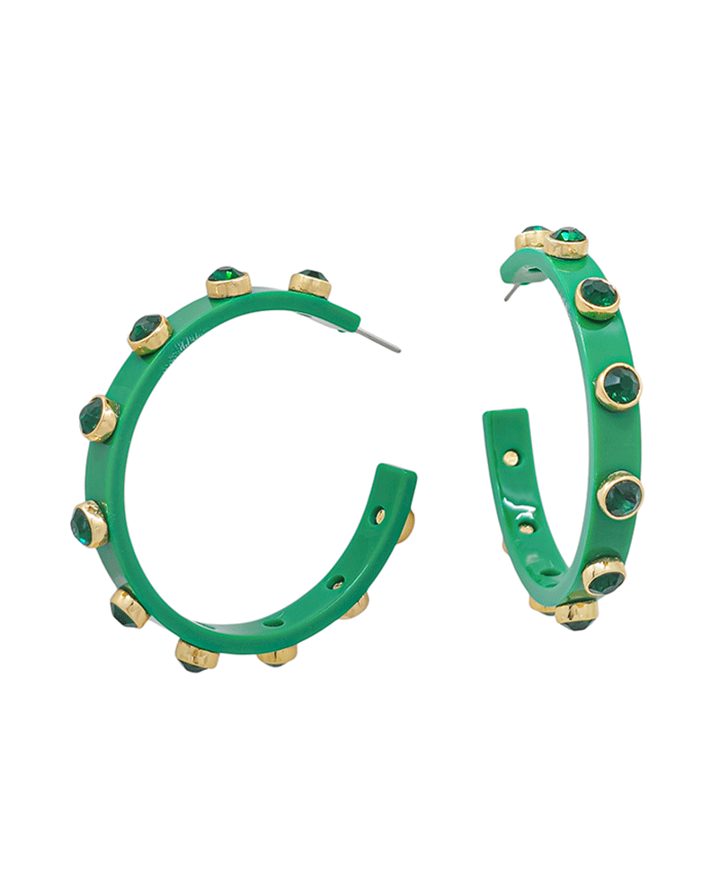 Crystal Accent Acetate Hoop Earring
