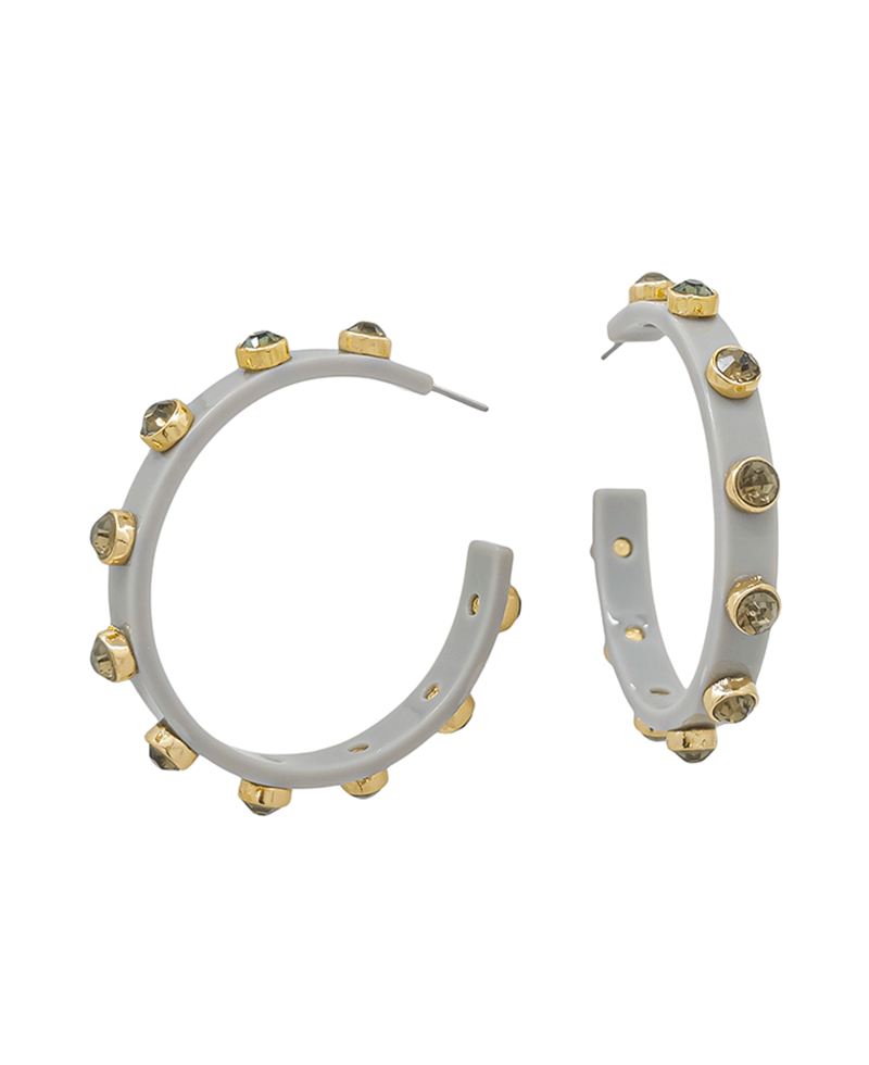 Crystal Accent Acetate Hoop Earring