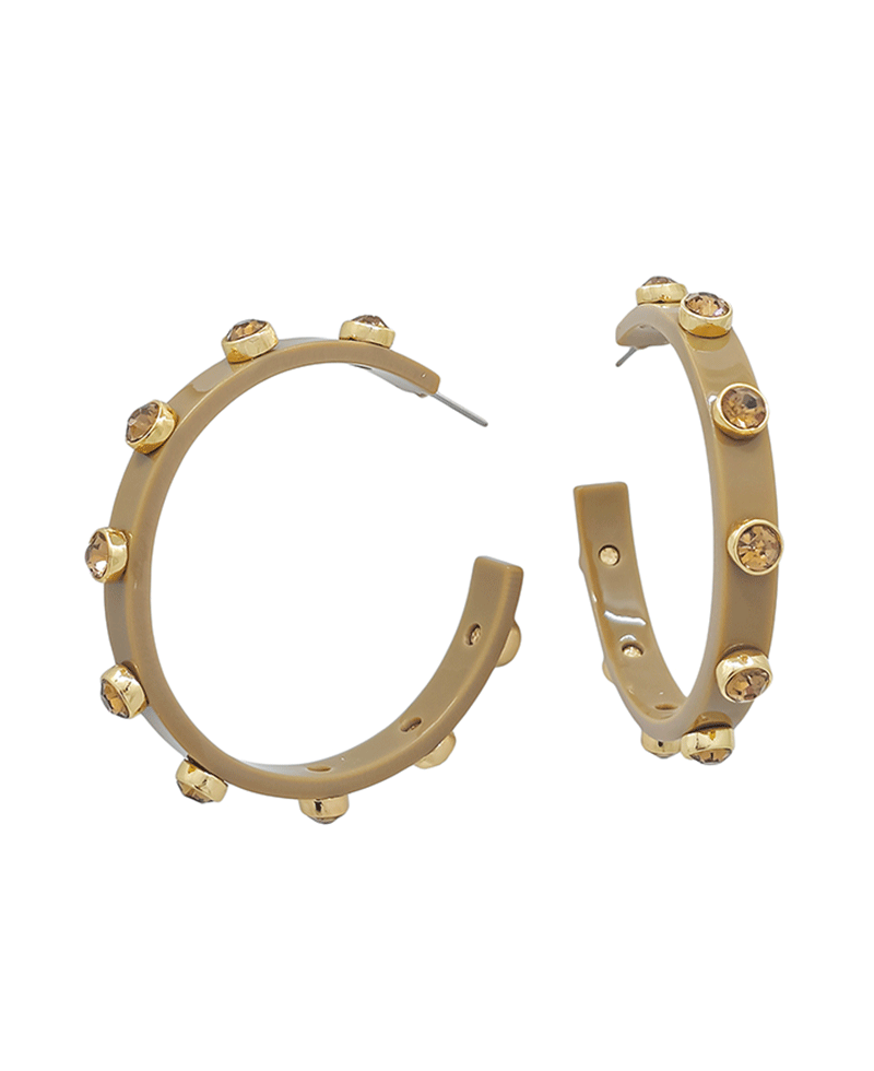 Crystal Accent Acetate Hoop Earring