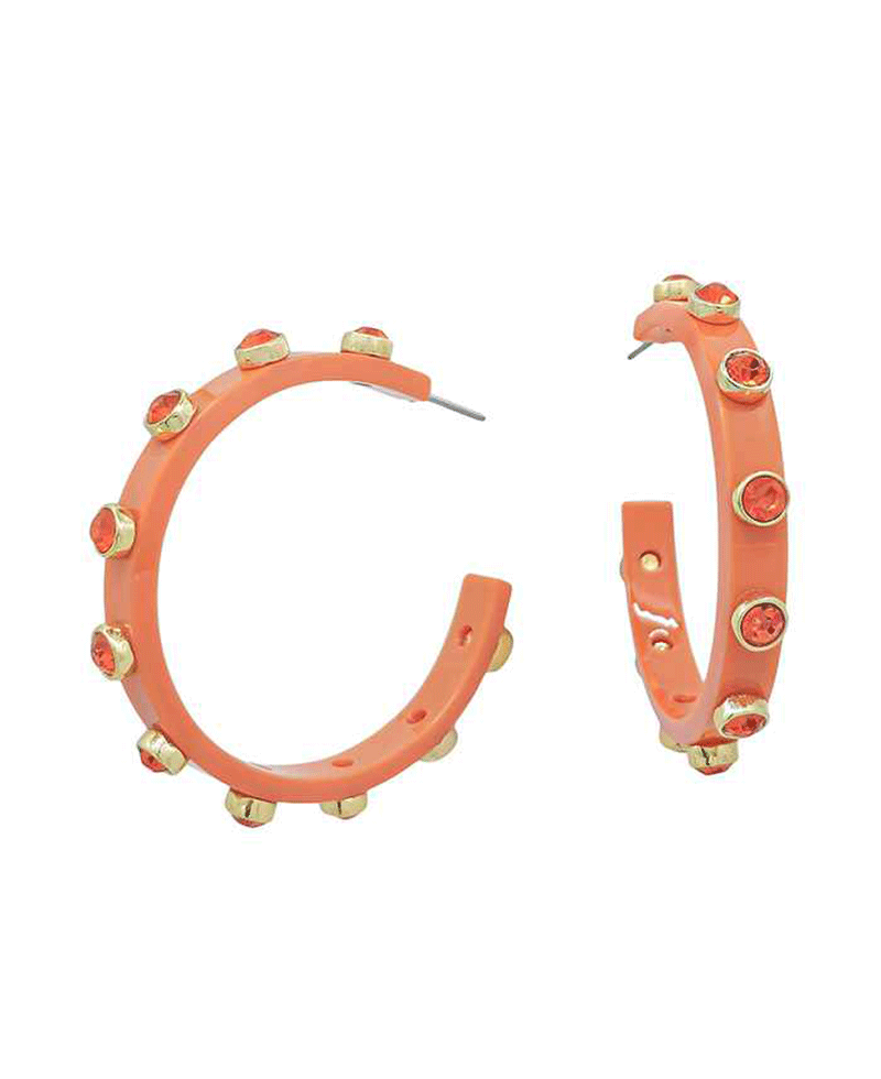 Crystal Accent Acetate Hoop Earring