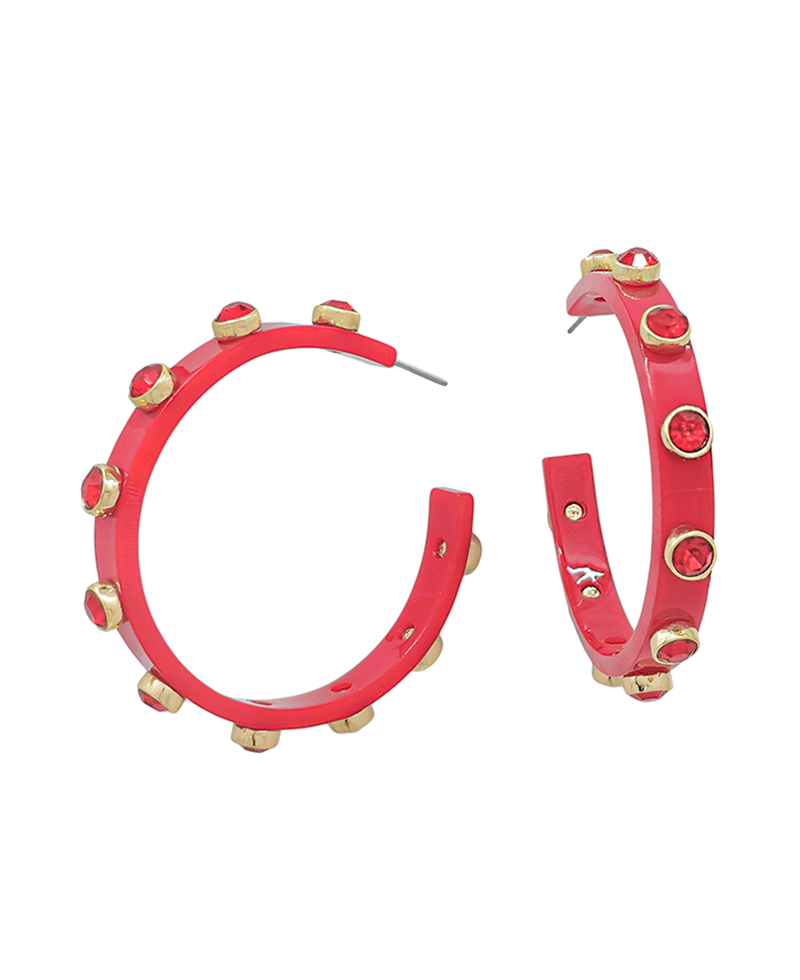 Crystal Accent Acetate Hoop Earring