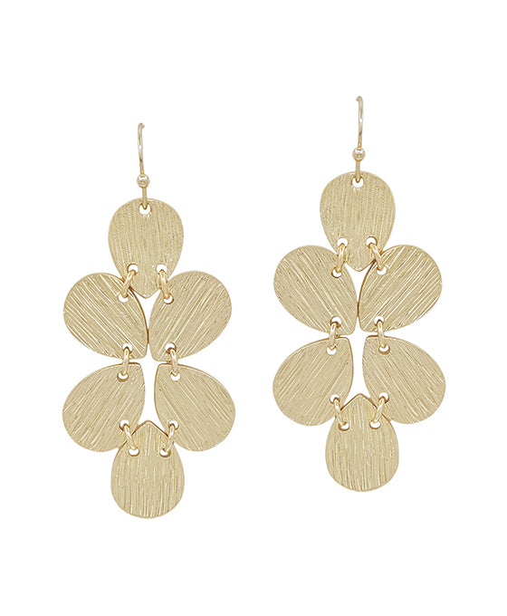 Leaf Shaped Texture Metal Earring