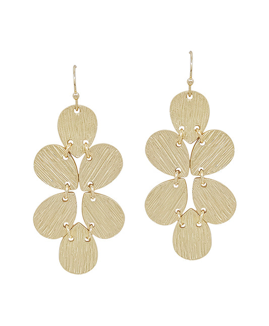 Leaf Shaped Texture Metal Earring