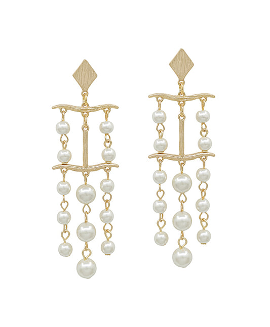 Metal Post Pearl Chandler Earring