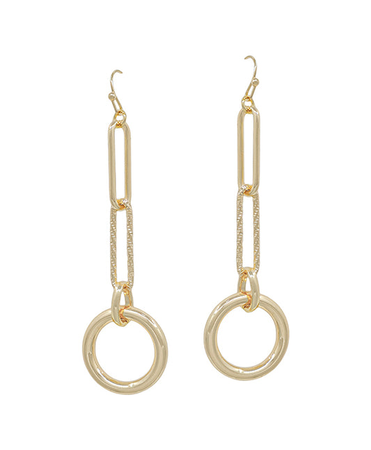 Clip Chain w/ Round Metal Drop Earring
