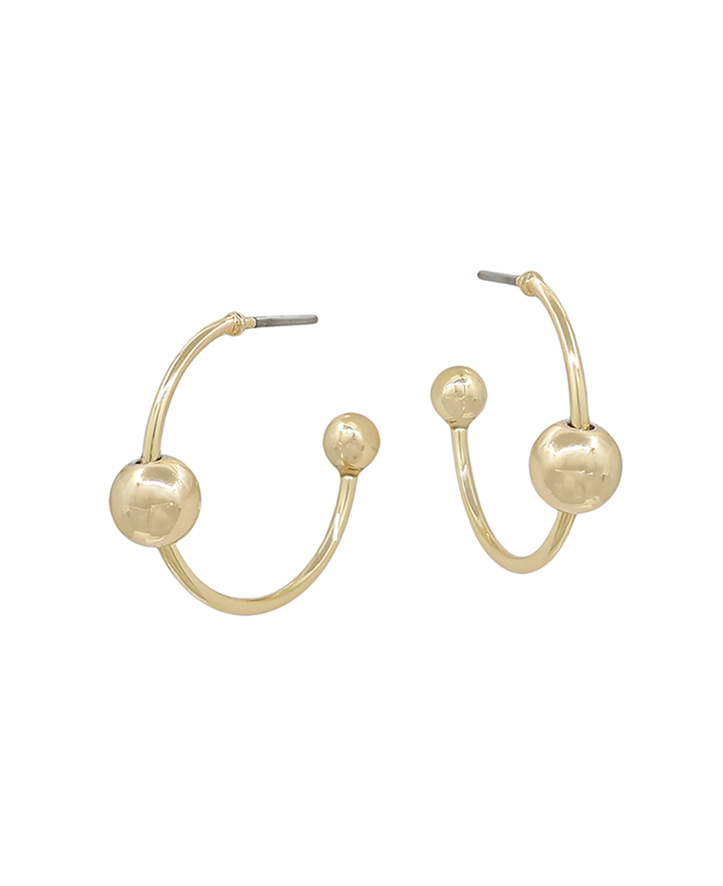 20mm Metal Hoop w/ 2 Balls Earring