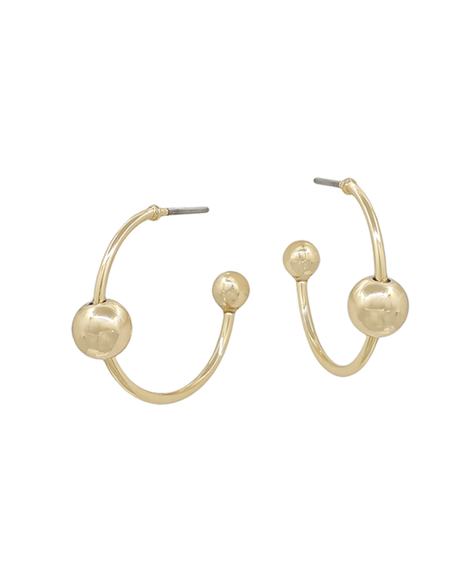 20mm Metal Hoop w/ 2 Balls Earring