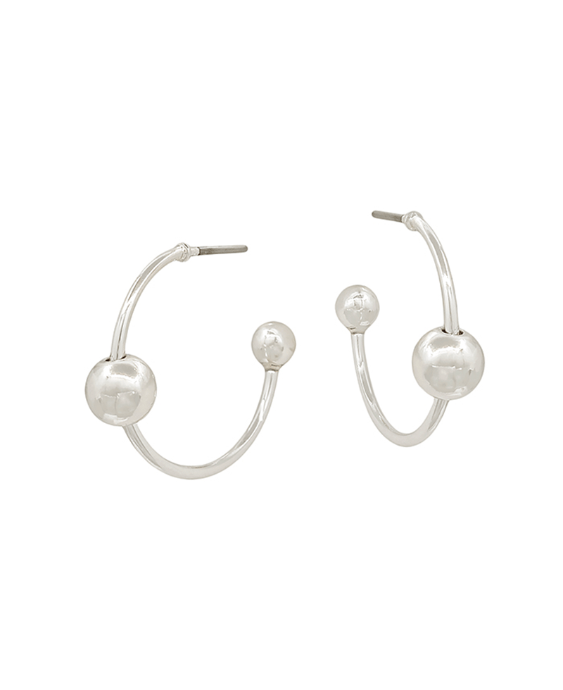 20mm Metal Hoop w/ 2 Balls Earring