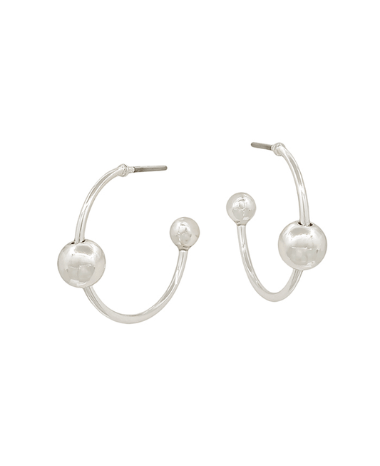20mm Metal Hoop w/ 2 Balls Earring