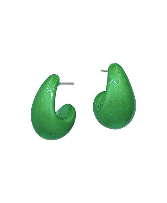 Teardrop Metalic Color Coat Earring