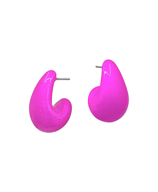 Teardrop Metalic Color Coat Earring