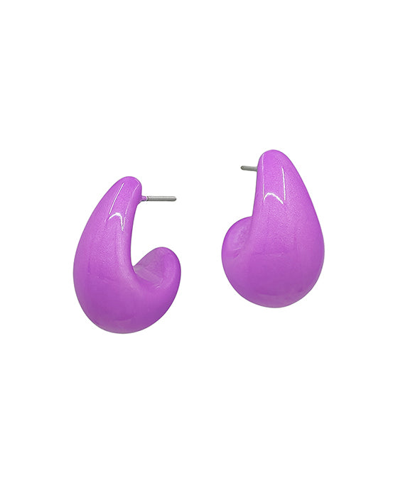 Teardrop Metalic Color Coat Earring