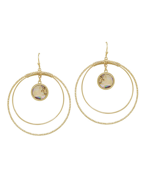 17 Inches Double Round Wire Mop Accent Earring