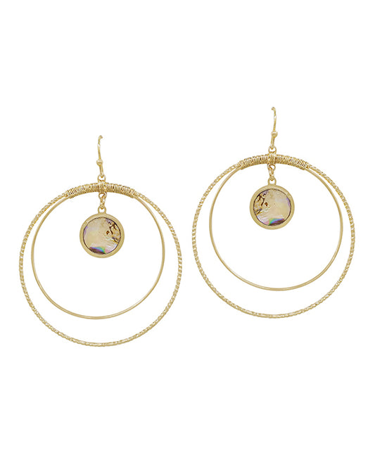 17 Inches Double Round Wire Mop Accent Earring