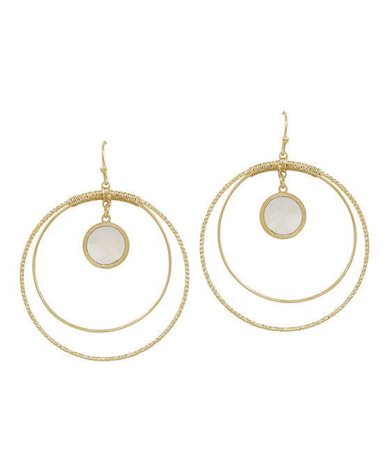 17 Inches Double Round Wire Mop Accent Earring