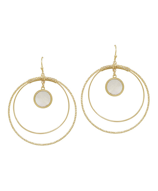 17 Inches Double Round Wire Mop Accent Earring