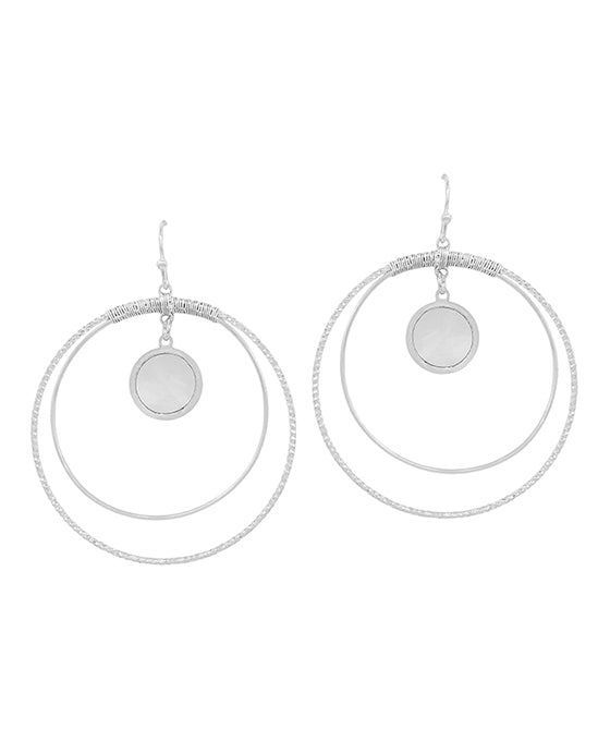 17 Inches Double Round Wire Mop Accent Earring
