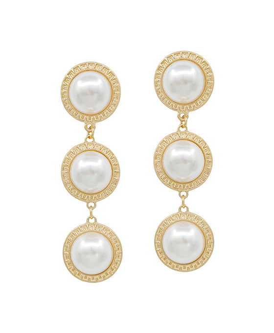 Pearl & Oriental Drop Post Earring