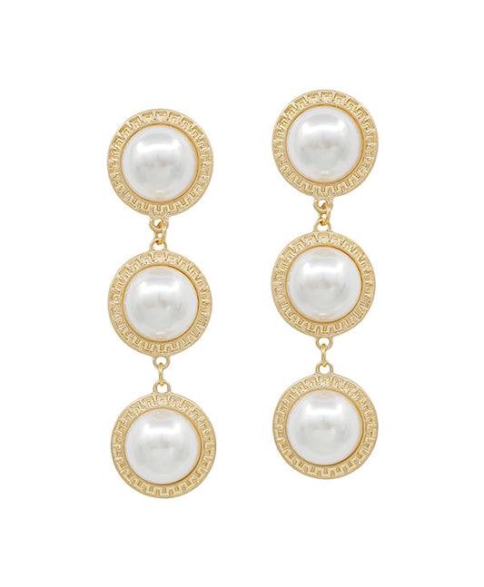 Pearl & Oriental Drop Post Earring