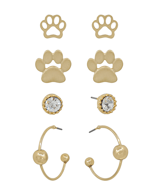 Paw & Hoop 4 Set Earring